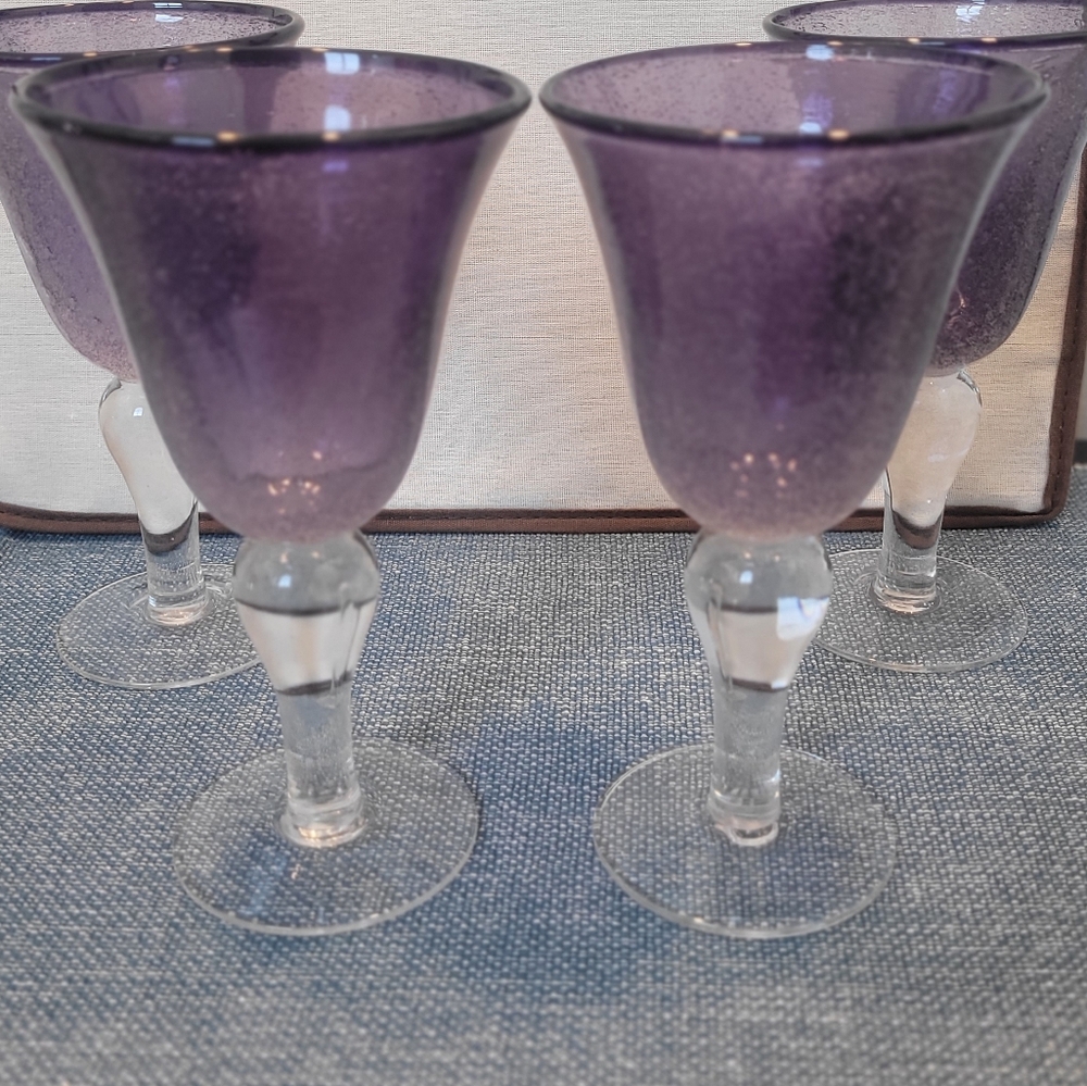 Vintage Artland Iris Plum goblets set of 4
